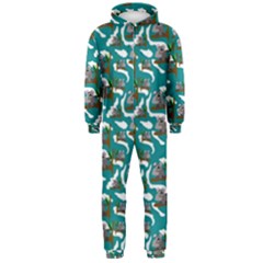 Koala Bears Pattern Hooded Jumpsuit (men)  by bloomingvinedesign