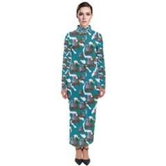 Koala Bears Pattern Turtleneck Maxi Dress by bloomingvinedesign