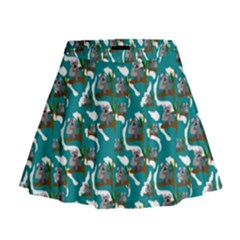 Koala Bears Pattern Mini Flare Skirt by bloomingvinedesign