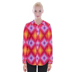 Texture Surface Orange Pink Womens Long Sleeve Shirt