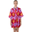 Texture Surface Orange Pink Quarter Sleeve Kimono Robe View1