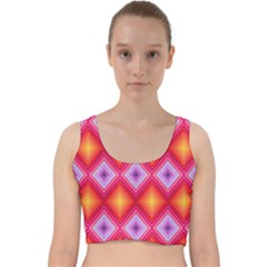 Texture Surface Orange Pink Velvet Racer Back Crop Top