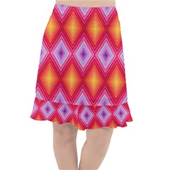 Texture Surface Orange Pink Fishtail Chiffon Skirt