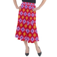 Texture Surface Orange Pink Midi Mermaid Skirt