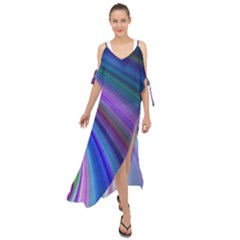 Background Abstract Curves Maxi Chiffon Cover Up Dress