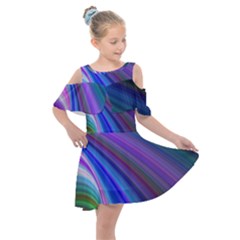 Background Abstract Curves Kids  Shoulder Cutout Chiffon Dress by Bajindul