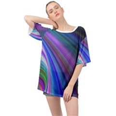 Background Abstract Curves Oversized Chiffon Top