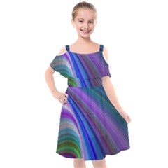 Background Abstract Curves Kids  Cut Out Shoulders Chiffon Dress