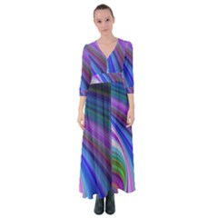 Background Abstract Curves Button Up Maxi Dress