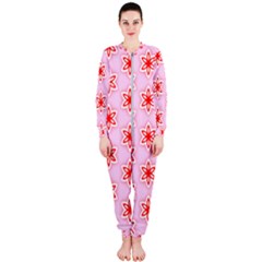 Texture Star Backgrounds Pink Onepiece Jumpsuit (ladies)  by HermanTelo