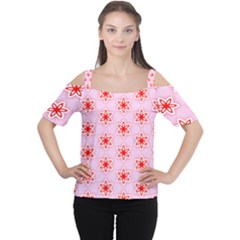 Texture Star Backgrounds Pink Cutout Shoulder Tee