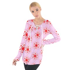 Texture Star Backgrounds Pink Tie Up Tee