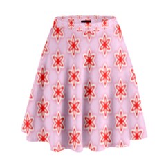 Texture Star Backgrounds Pink High Waist Skirt