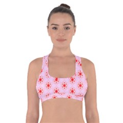 Texture Star Backgrounds Pink Cross Back Sports Bra