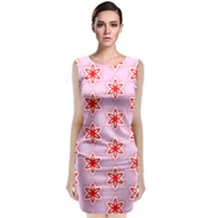 Texture Star Backgrounds Pink Sleeveless Velvet Midi Dress