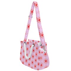 Texture Star Backgrounds Pink Rope Handles Shoulder Strap Bag