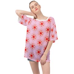 Texture Star Backgrounds Pink Oversized Chiffon Top