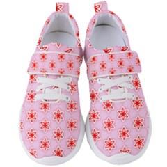 Texture Star Backgrounds Pink Women s Velcro Strap Shoes