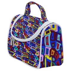 Wavy Squares Pattern Satchel Handbag