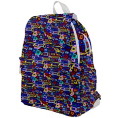 Wavy Squares Pattern Top Flap Backpack by bloomingvinedesign