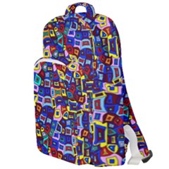 Wavy Squares Pattern Double Compartment Backpack by bloomingvinedesign