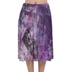 Nikki Shade Velvet Flared Midi Skirt