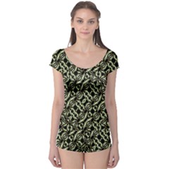 Modern Abstract Camouflage Patttern Boyleg Leotard  by dflcprintsclothing