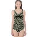 Modern Abstract Camouflage Patttern One Piece Swimsuit View1