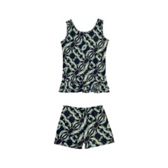 Modern Abstract Camouflage Patttern Kids  Boyleg Swimsuit