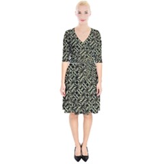 Modern Abstract Camouflage Patttern Wrap Up Cocktail Dress