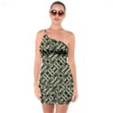 Modern Abstract Camouflage Patttern One Soulder Bodycon Dress View1