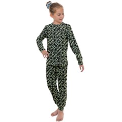 Modern Abstract Camouflage Patttern Kids  Long Sleeve Set 