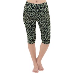 Modern Abstract Camouflage Patttern Lightweight Velour Cropped Yoga Leggings by dflcprintsclothing