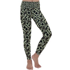 Modern Abstract Camouflage Patttern Kids  Lightweight Velour Classic Yoga Leggings