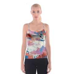 Watercolor Splatter Red/blue Spaghetti Strap Top by blkstudio