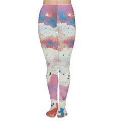 Watercolor Splatter Red/blue Tights by blkstudio