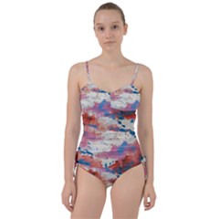 Watercolor Splatter Red/blue Sweetheart Tankini Set