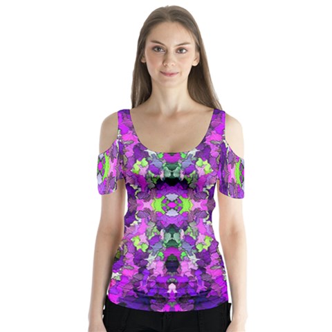 Ml 187 2 Butterfly Sleeve Cutout Tee  by ArtworkByPatrick