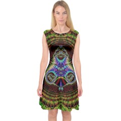 Art Artwork Fractal Digital Art Pattern Capsleeve Midi Dress by Pakrebo