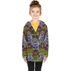 Art Artwork Fractal Digital Art Pattern Kids  Double Breasted Button Coat by Pakrebo