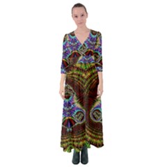 Art Artwork Fractal Digital Art Pattern Button Up Maxi Dress