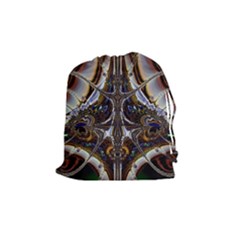 Abstract Art Artwork Fractal Design Drawstring Pouch (medium) by Pakrebo