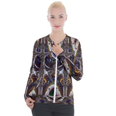 Abstract Art Artwork Fractal Design Casual Zip Up Jacket