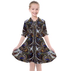 Abstract Art Artwork Fractal Design Kids  All Frills Chiffon Dress