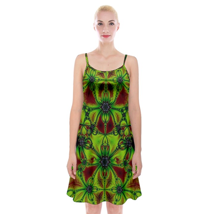 Abstract Art Fractal Artwork Spaghetti Strap Velvet Dress