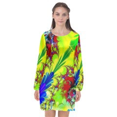 Abstract Art Art Design Modern Art Long Sleeve Chiffon Shift Dress  by Pakrebo