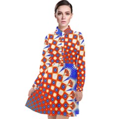 Digital Arts Fractals Futuristic Long Sleeve Chiffon Shirt Dress by Pakrebo