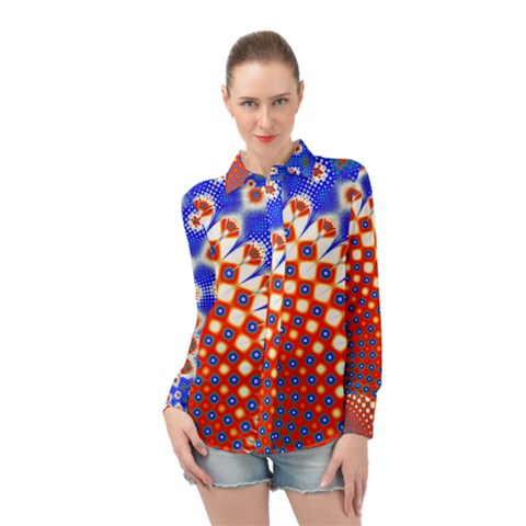 Digital Arts Fractals Futuristic Long Sleeve Chiffon Shirt by Pakrebo