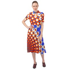 Digital Arts Fractals Futuristic Keyhole Neckline Chiffon Dress