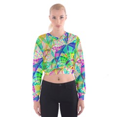 Design Background Concept Fractal Cropped Sweatshirt by Pakrebo